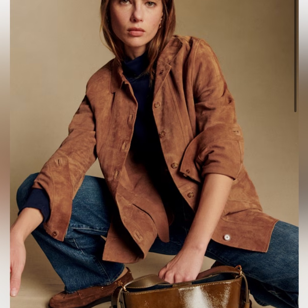 NWOT Sezane Will Jacket - Camel Suede